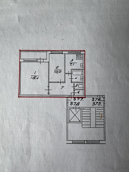 2-к квартира, 45 кв.м.